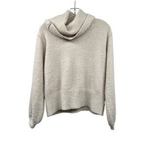 Kaisley Womens Fuzzy Soft Pullover Sweater Cowl Neck Cream Size XS